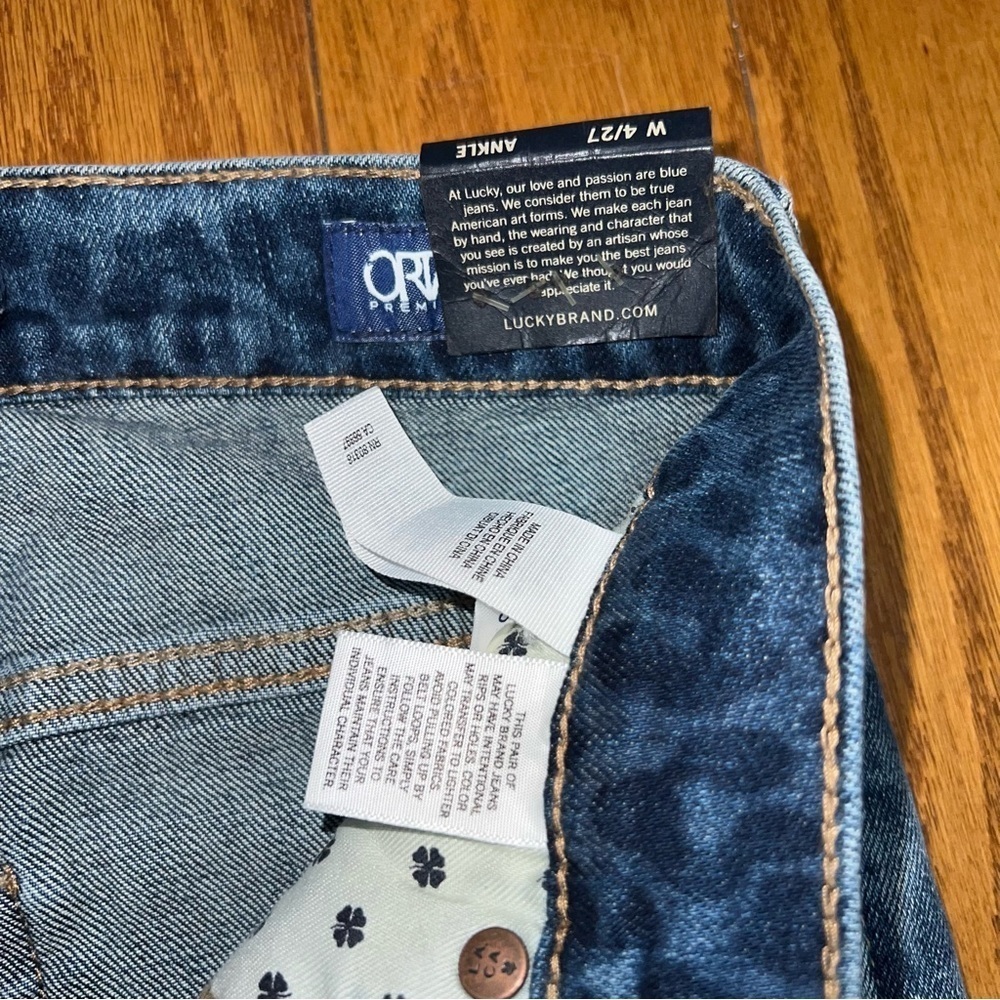 NWT Lucky Brand Bridgette Skinny Distressed Leopard Print Ankle Jeans Size 4/27 - Picture 6 of 12